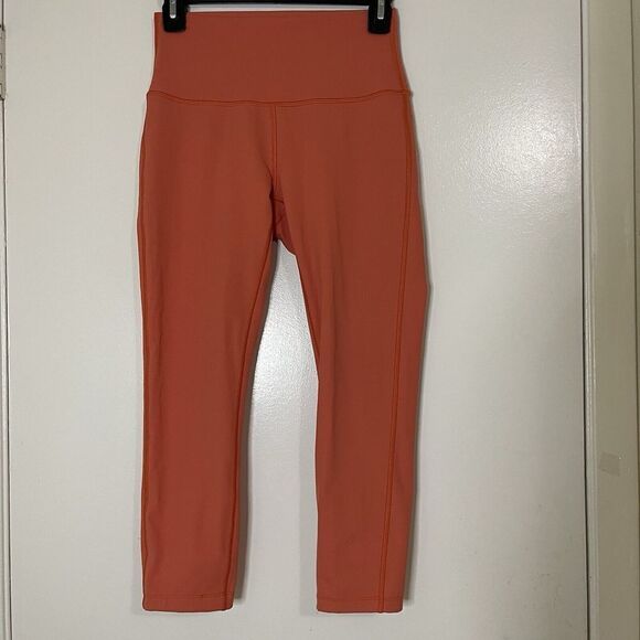 LULULEMON align peach coral cropped yoga workout leggings size 6 - Picture 1 of 5